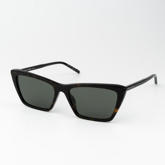 Saint Laurent Men Sunglasses Havana Grey Cat Eye SL737 MICA THIN 002 BRAND NEW - Picture 1 of 14
